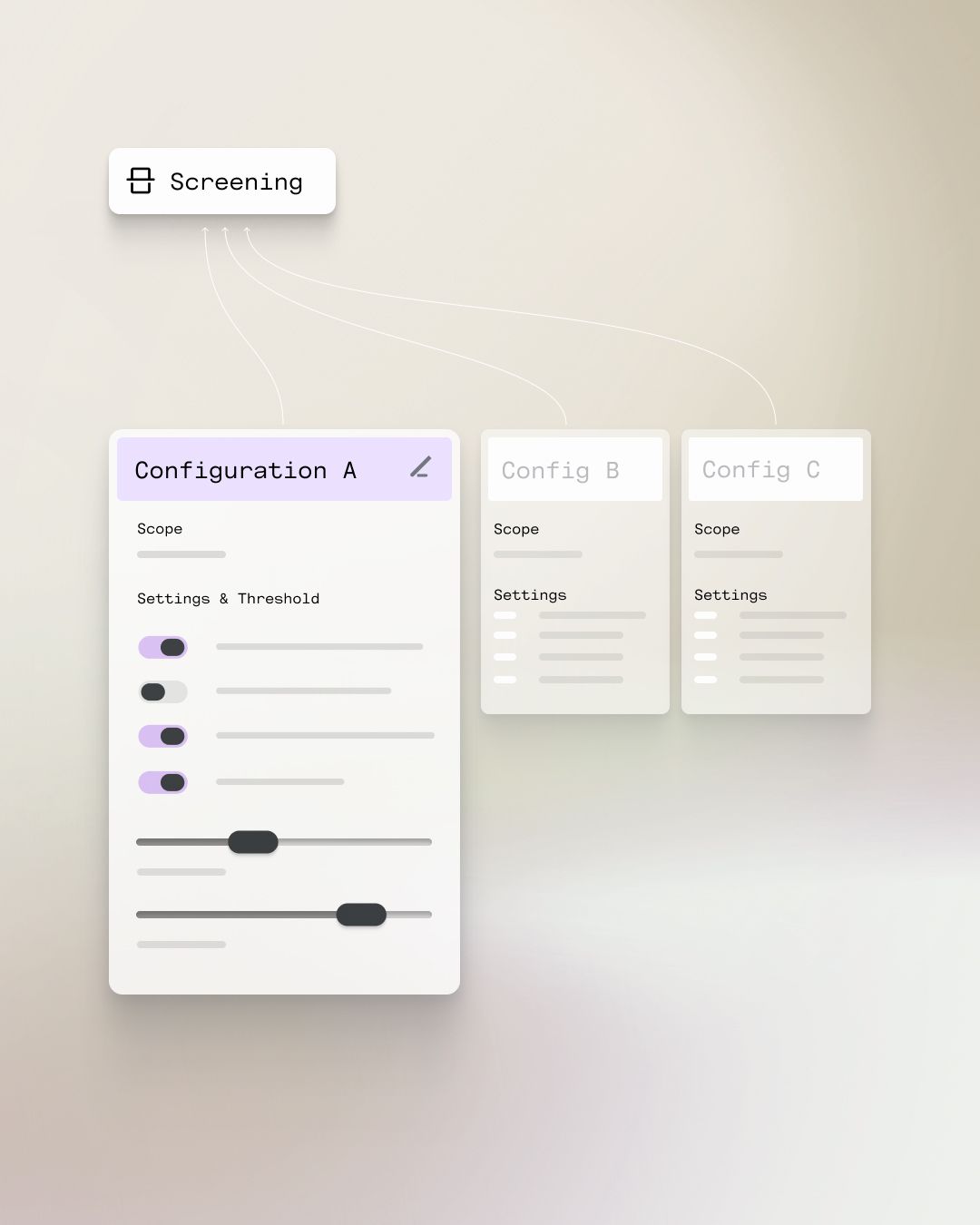 Intelligent matching configuration interface